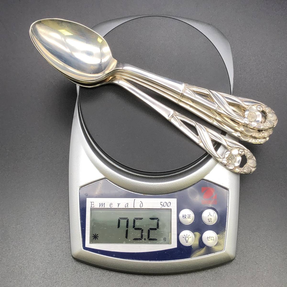 40646-4M☆【銀製 スプーン】 刻印有 計5点セット 総重量75.2g 銀