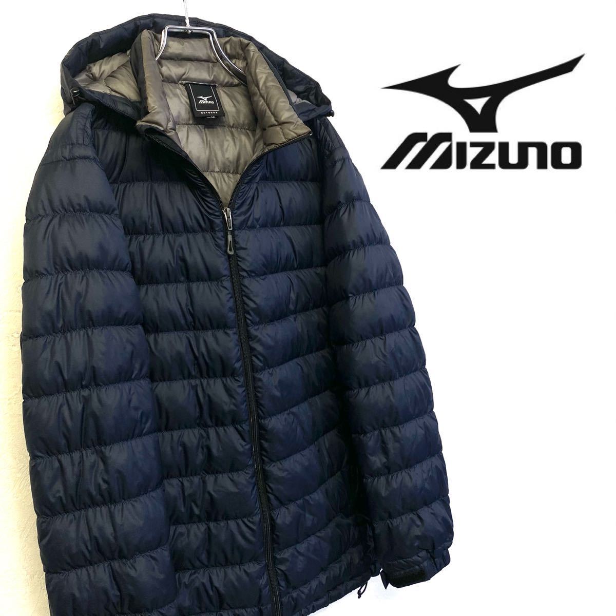 【人気，HOT】 クリーニング済み MIZUNO ミズノ ブレスサーモ 2WAY ダウンジャケット ネイビー&times;グレー メンズM(ミズノ)｜売買されたオークション情報、yahooの商品情報をアーカイブ公開 - オークファン ジャンパー、ジャケット