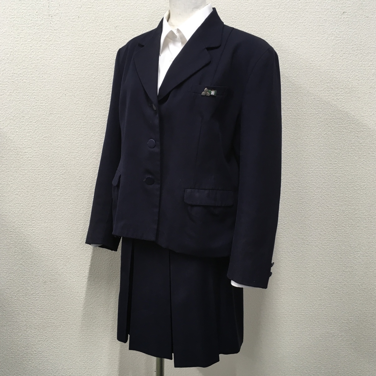 A354 (中古) 千葉県 君津農林高校 3点セット /165/M/W72/丈48/ブレザー 