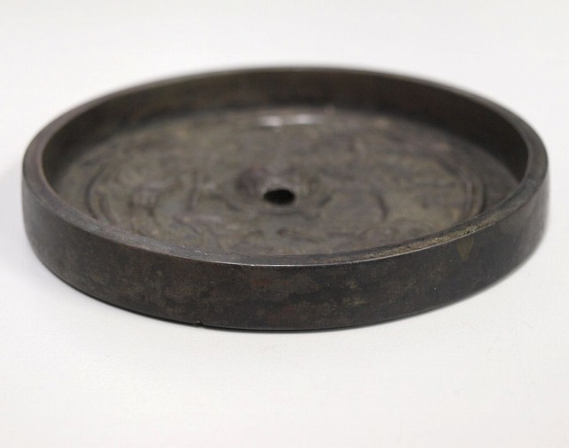 中国美術 銅製 古鏡 φ22.5cm 幾何学模様(K-HA468) 中国美術 銅製 古