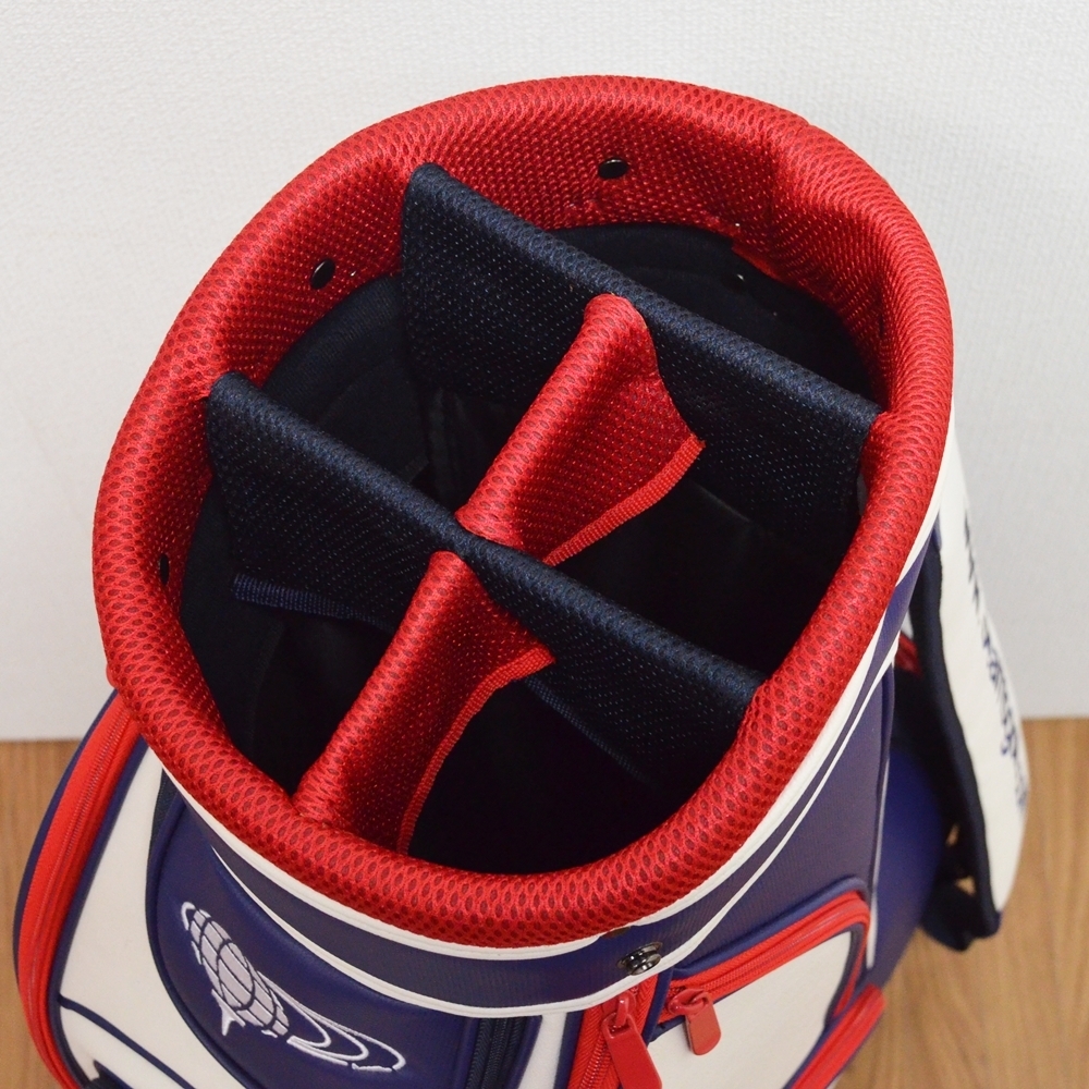 BEAMS GOLF ×CROWNコラボ　ゴルフキャディーバック 限定品 未使用同様 ビームスゴルフ × クラウン キャディバッグ