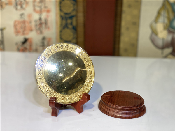 極美品☆準提鏡 純銅 密宗法器 密教 法具 準提佛母宝鏡 住まい