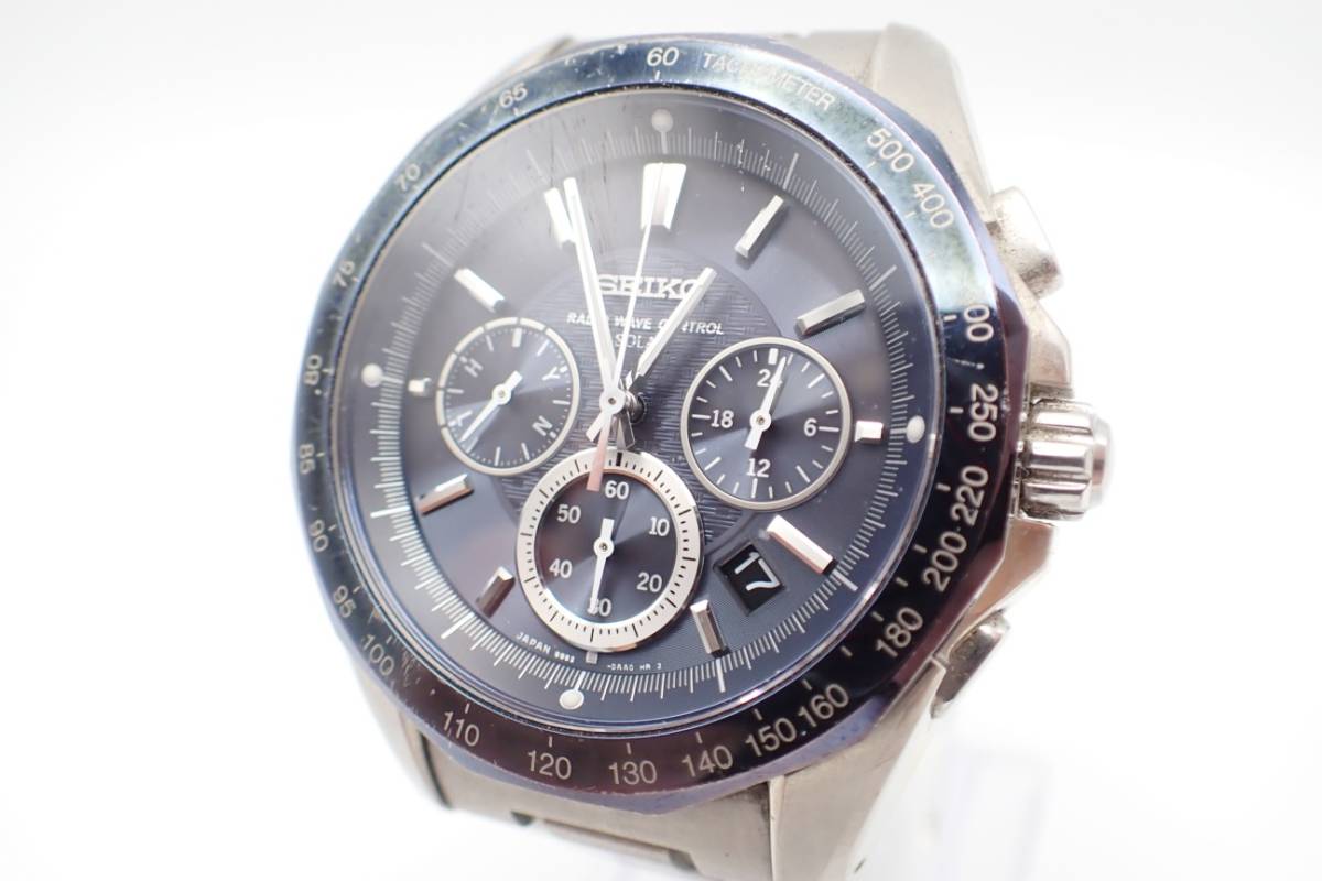 1円◇ SEIKO セイコー ブライツ メンズ腕時計 電波 ソーラー クロノ