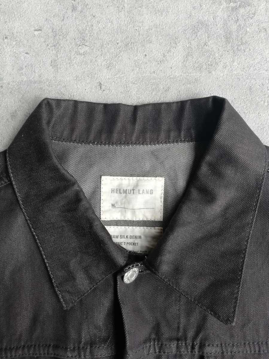 初期 本人期 HELMUT LANG RAW SILK DENIM 黒 M 50 イタリア製 Gジャン 