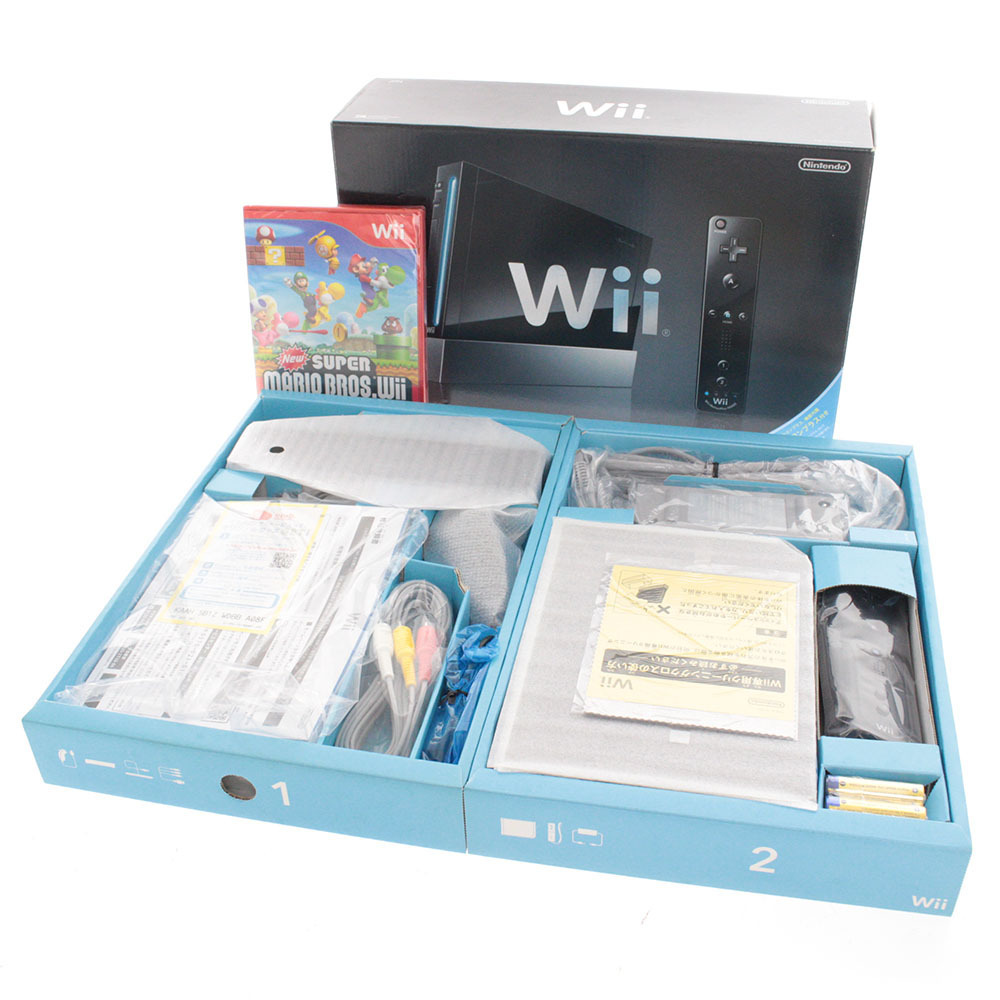 □ 任天堂 Nintendo Wii 本体 RVL-S-KAAH ブラック ソフト ニュー