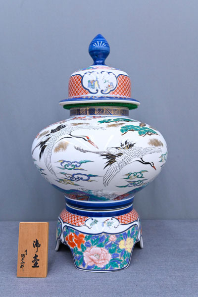 有田焼 作 飾壺 」 舞右衛門 BK061 沈香壺 高114cm 沈香壷 古伊万里 「
