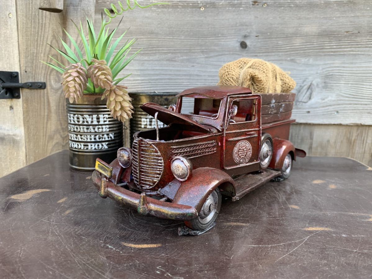人気，正規品 おんぼろ アメリカントラック 赤 / ディスプレイプランター/ ピックアップstyle 小物入れ #Vintager Car #トラック(インテリア、雑貨)｜売買されたオークション情報、yahooの商品情報をアーカイブ その他