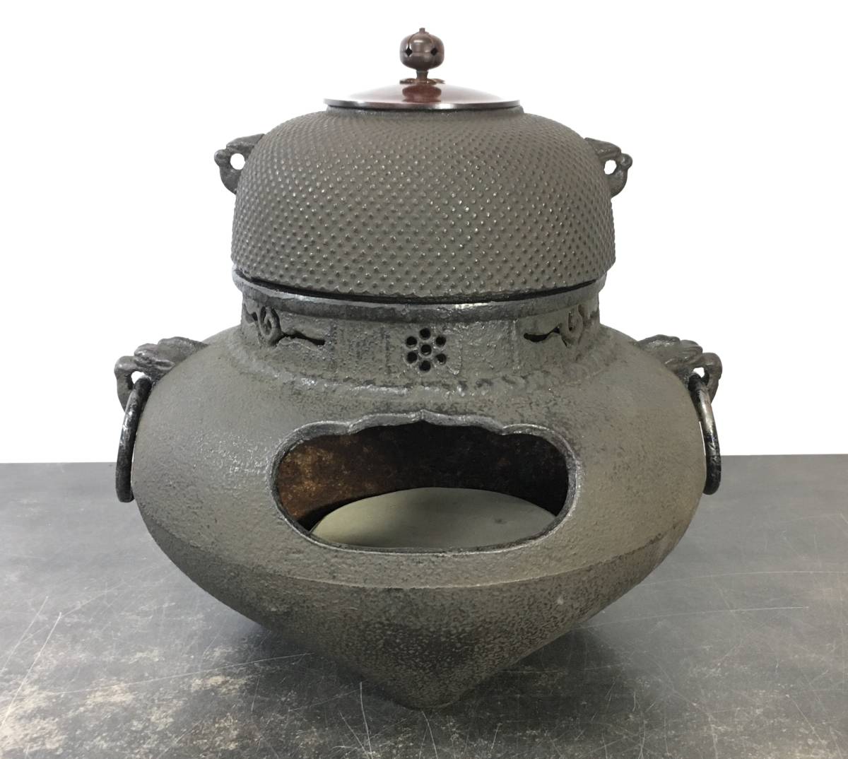 龍*様 唐銅 鬼面風炉 茶道具 茶釜 龍*様 唐銅 鬼面風炉 茶道具 茶釜