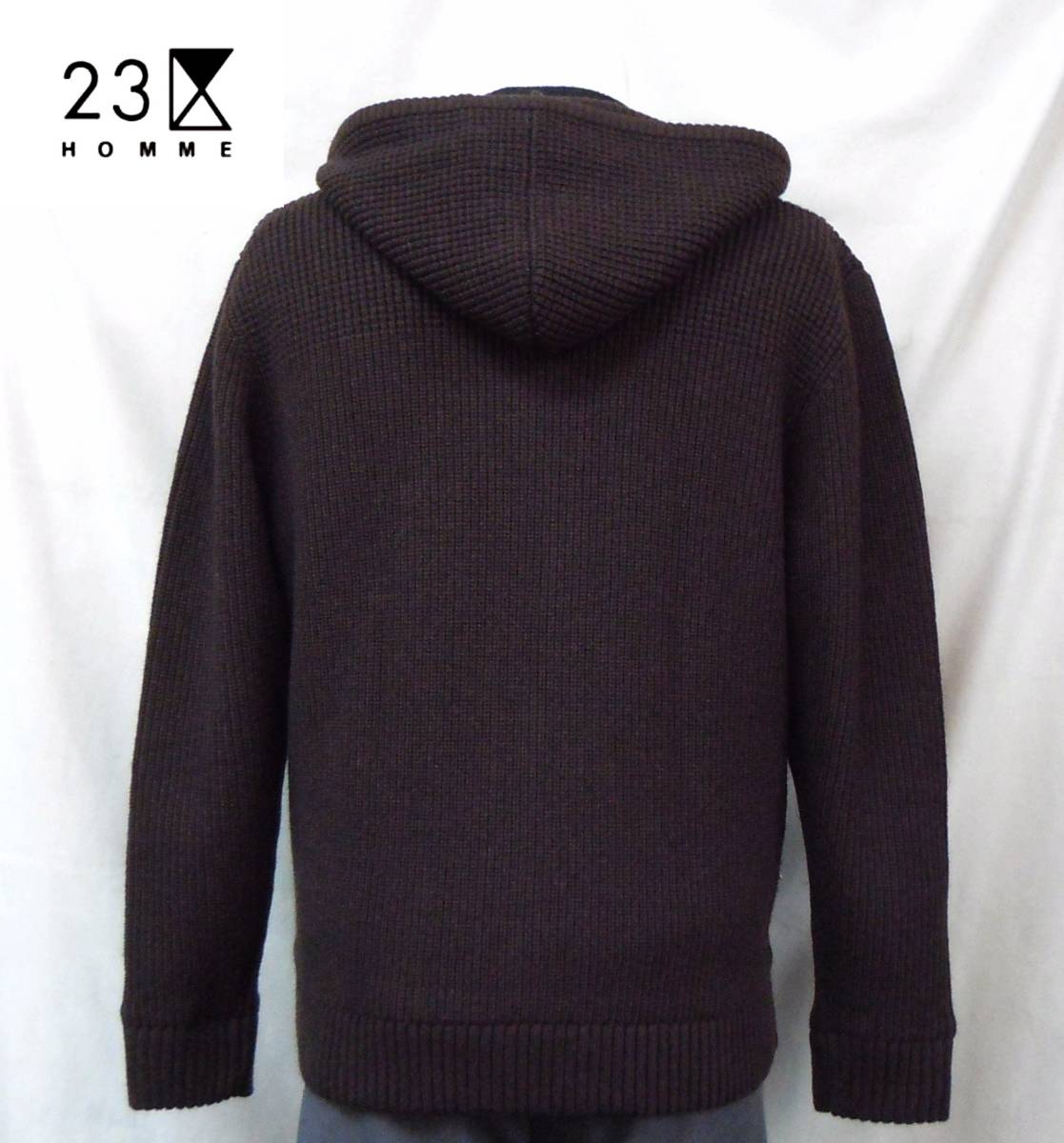 ☆定価約3万円 23区HOMME オンワード樫山 ニットパーカー 裏地付き