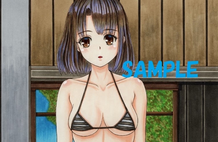 同人 手描きイラスト 「冴えない彼女の育てかた」白黒ストライプの