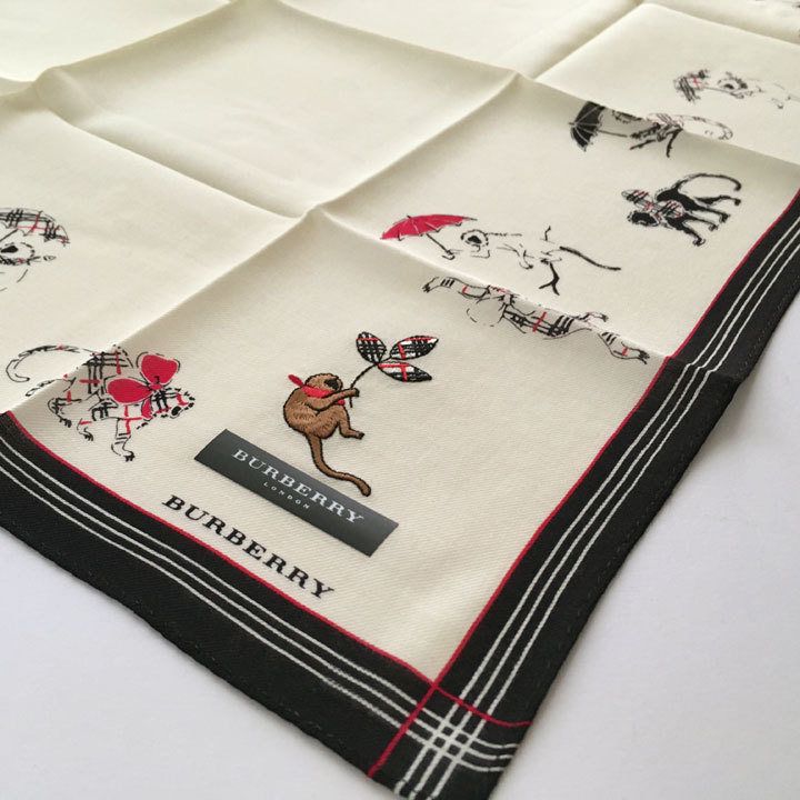 BURBERRY ハンカチ 2枚セット 女の子 刺繍 BURBERRY ハンカチ 2枚