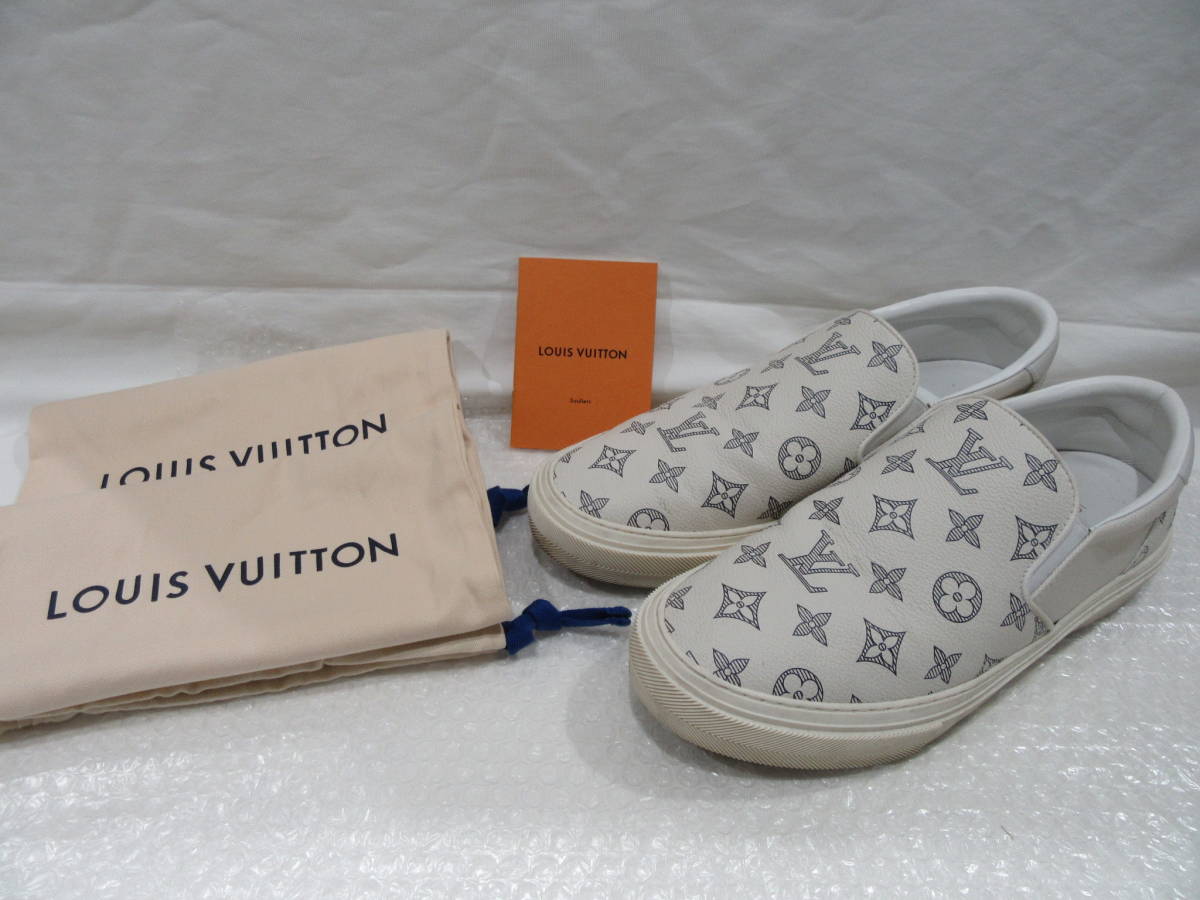  数回使用程度 LOUIS VUITTON ヴィトン トロカデロライン レザー スリッポン スニーカー サイズ8 MS0148(男性用)｜売買されたオークション情報、yahooの商品情報をアーカイブ公開 - オークファン 靴