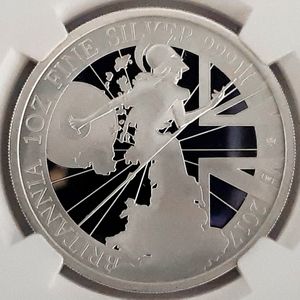 2017 ブリタニア 20周年記念 2ポンド プルーフ銀貨 NGC PF69UC