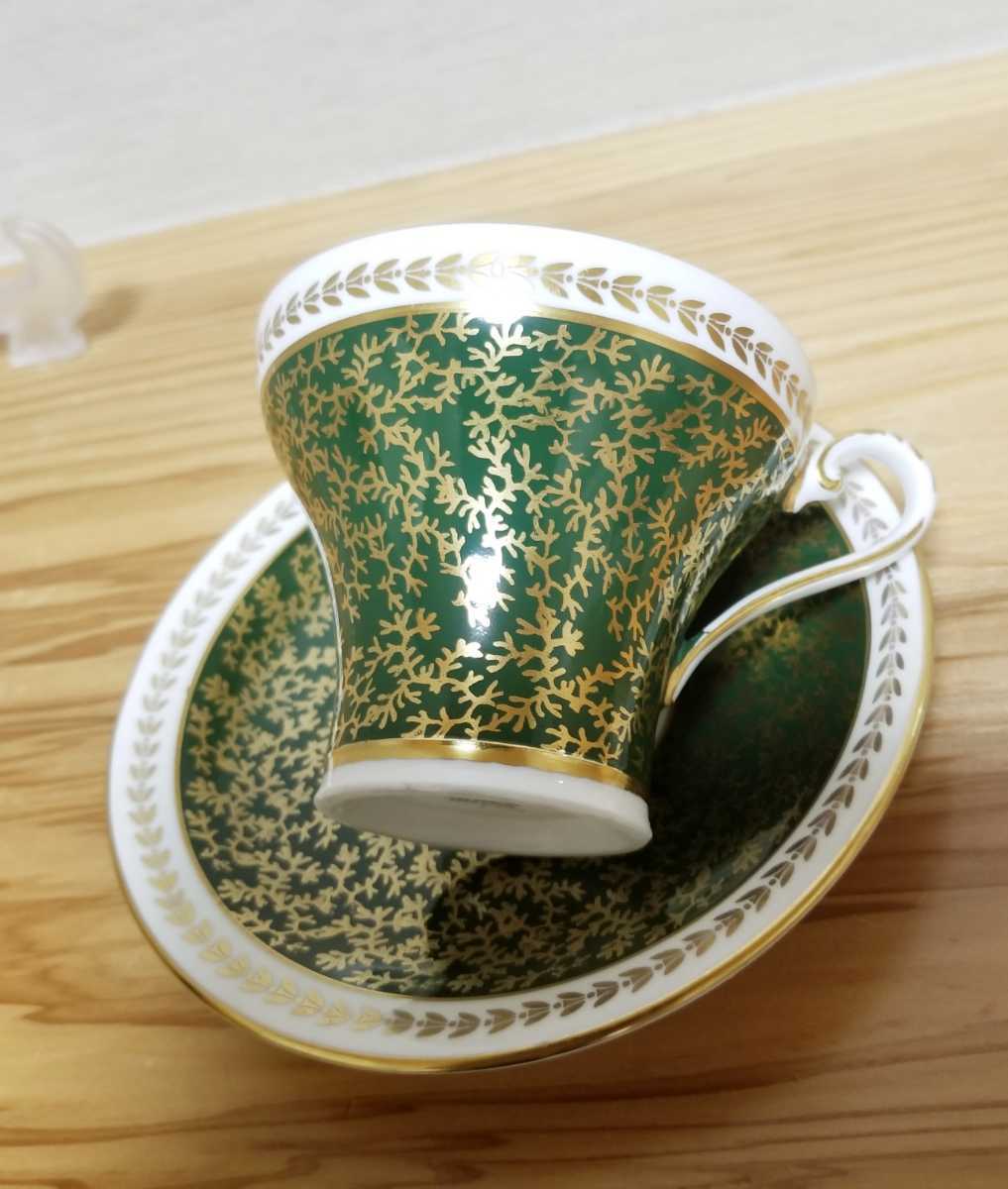貴重！オールドエインズレイ モスグリーンX金彩 C/S【ヴィンテージ