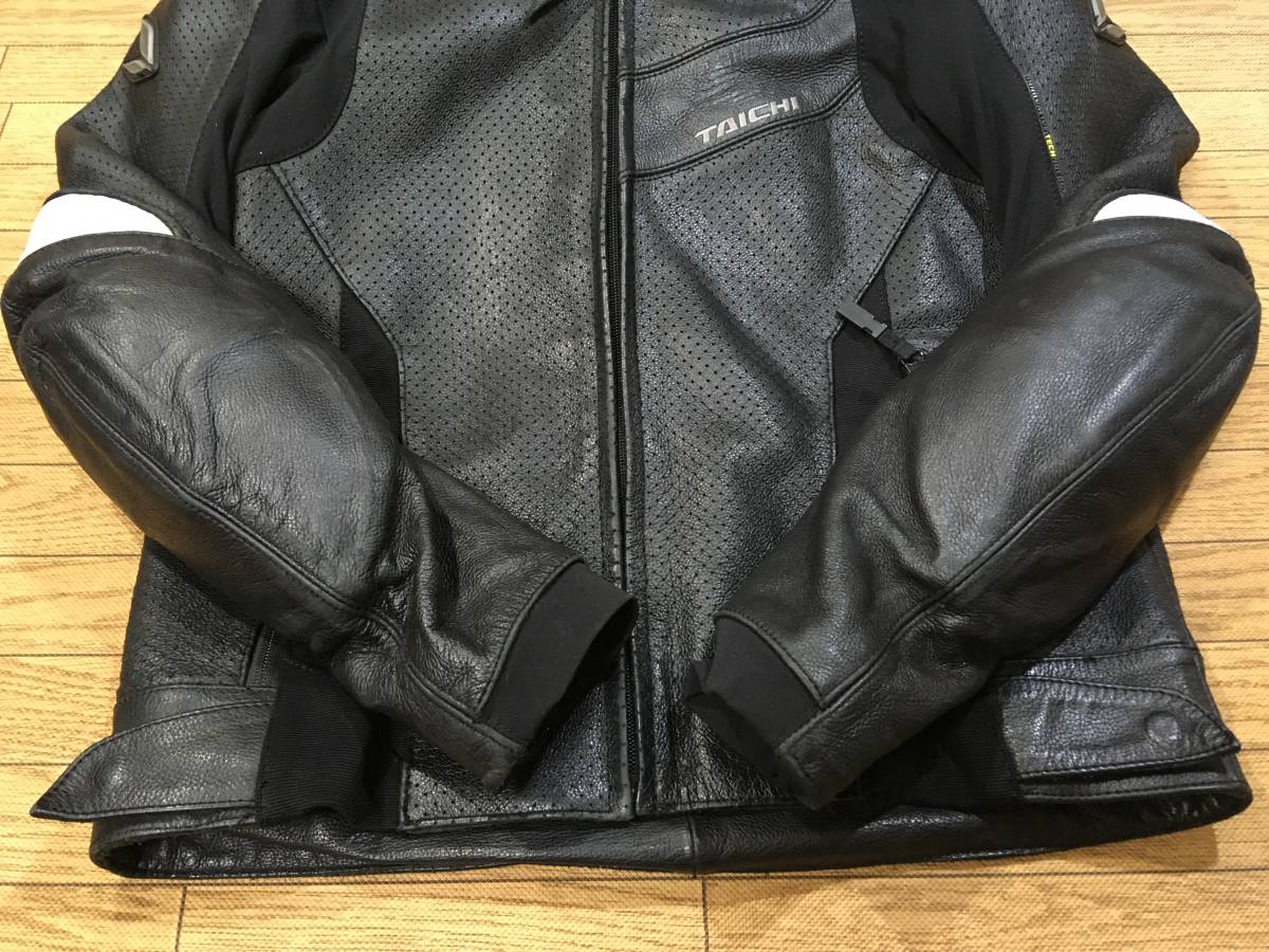 激安✨️RS TAICHI パンチングレザージャケット XL RS TAICHI GMX オートバイ ARROW 夏用牛革パンチングレザーレーシング