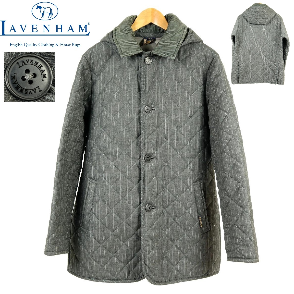 定番人気，人気セール B1053 LAVENHAM ラベンハム キルティングジャケット キルティングコート ウールコート ウールジャケット サイズ40(ジャケット、上着)｜売買されたオークション情報、yahooの商品情報をアーカイ 男性用