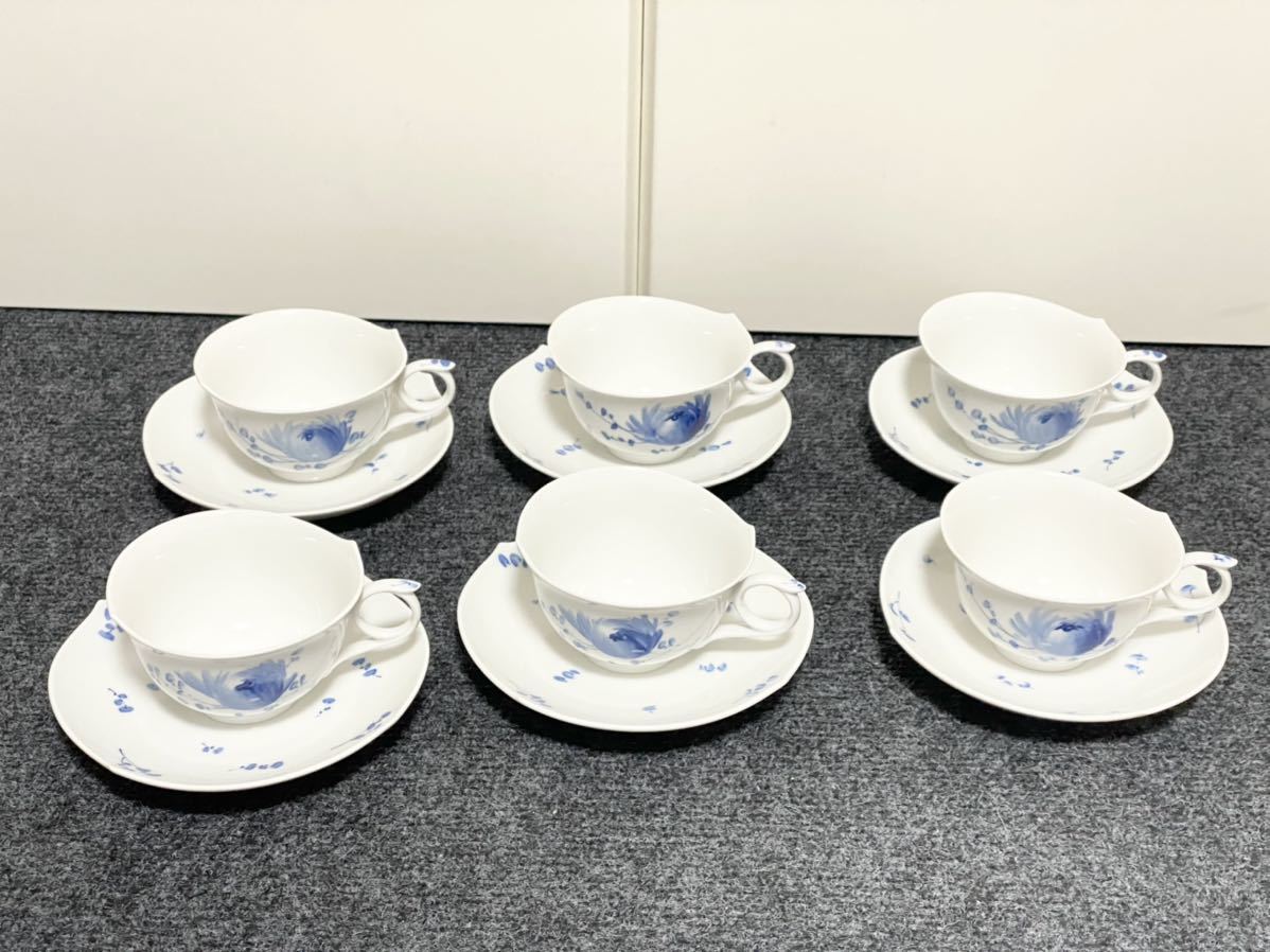 Meissen マイセン 青い花 ティーカップ&ソーサー 6客セット b00 