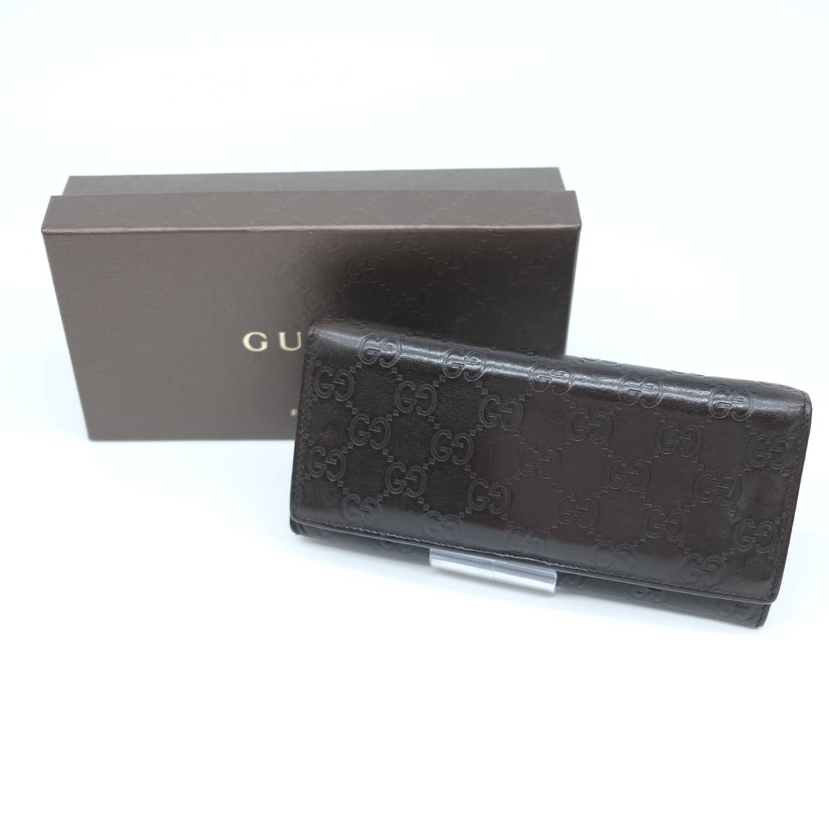 【お値下げ致しました】GUCCI グッチ グッチシマ 長財布 財布 レザー 茶 ブラウン メンズ グッチ GUCCI 長財布 CWC1N GG 0