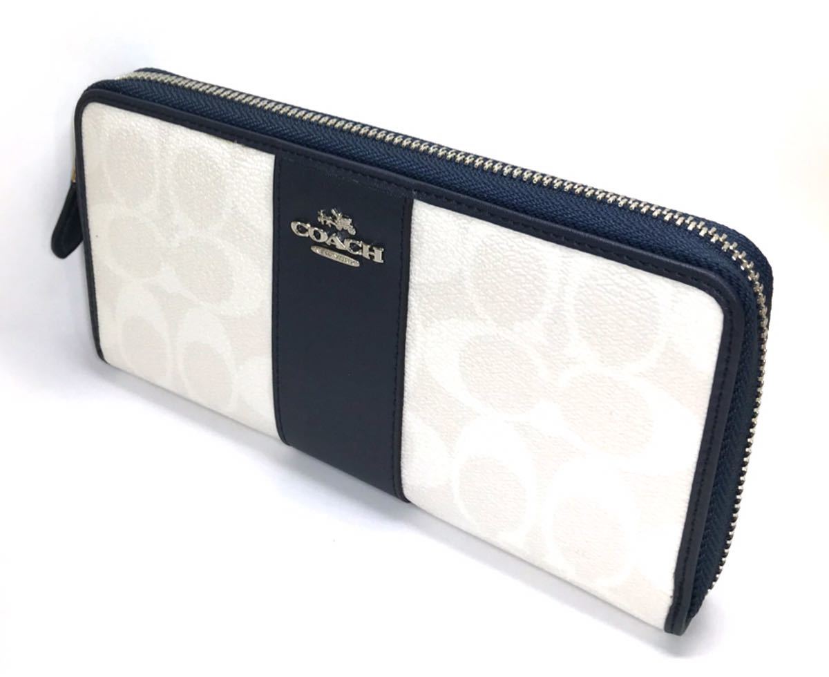 COACH コーチ 長財布 シグネチャー ラウンドファスナー長財布 ブラック