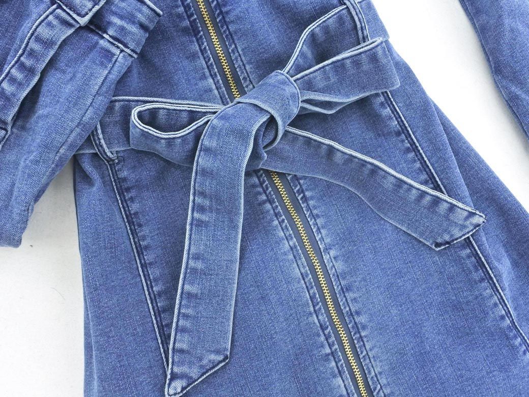 Bebe ベベ デニム フロントジップ ワンピース Sizes 紺 c2 ベベ 売買されたオークション情報 Yahooの商品情報をアーカイブ公開 オークファン Aucfan Com