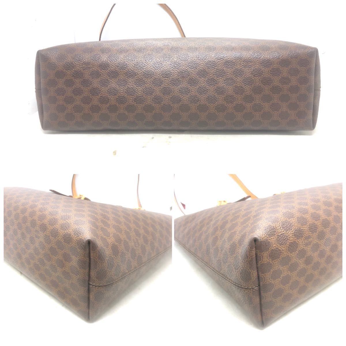 レディース 和*-様 CELINE マカダム柄 トートバッグ ハンドバッグ ブラウン
