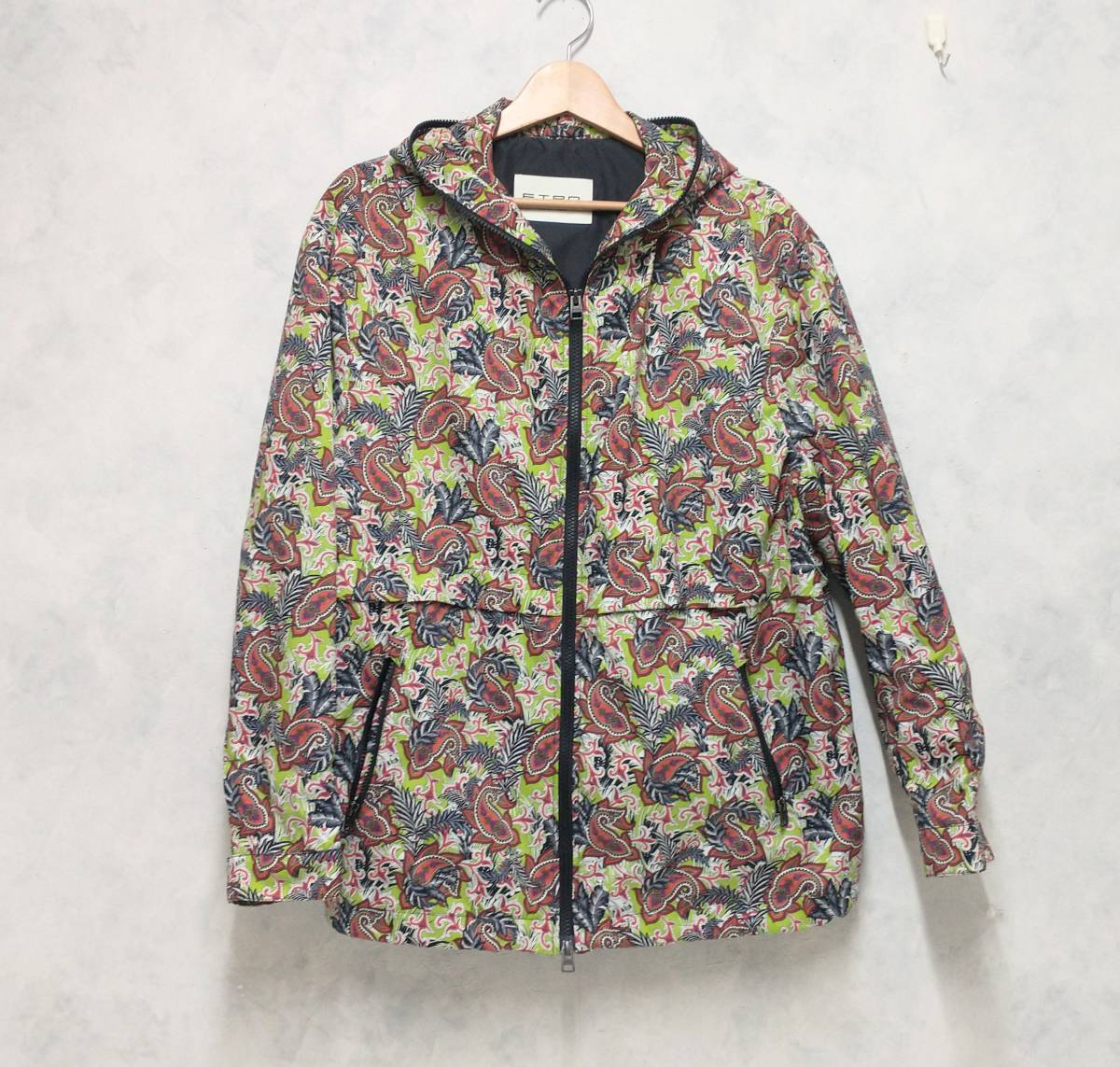 ETRO ペイズリー | エトロ フード 総柄 希少 ジップアップ ジップアップジャケット ブルー FARFETCH JP - ジャケット ナイロンジャケット ジップ
