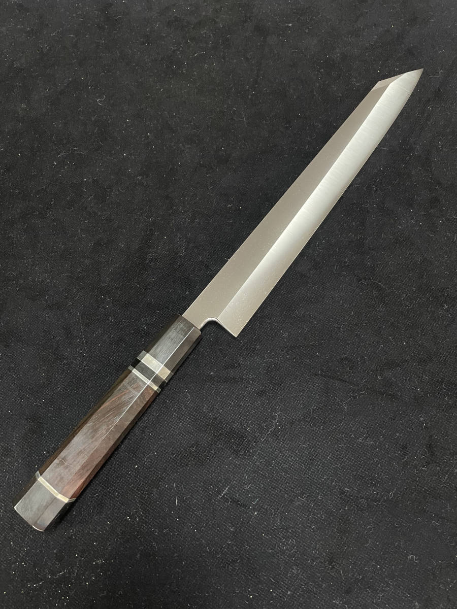 九寸270mm VG10 切付包丁 刺身包丁 和包丁牛刀 黒檀水牛八角柄