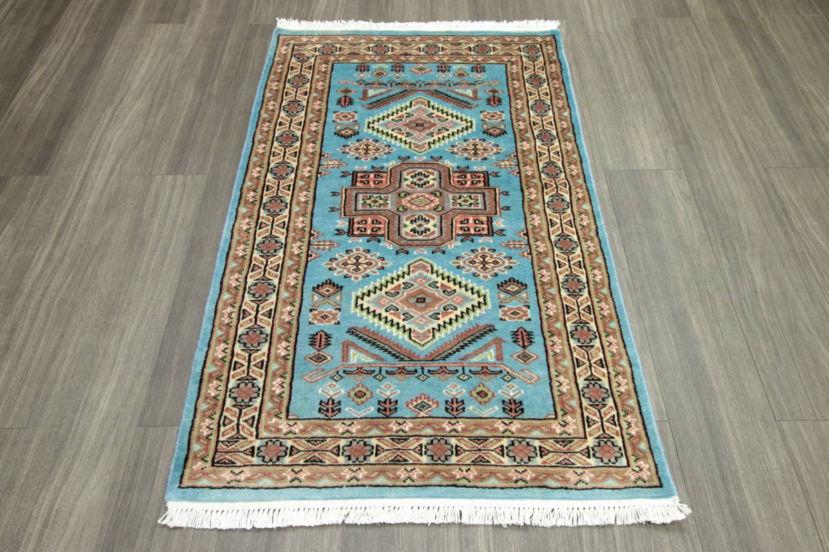 最新作，100%新品 新品 ワケアリ パキスタン手織り絨毯 艶々フカフカ