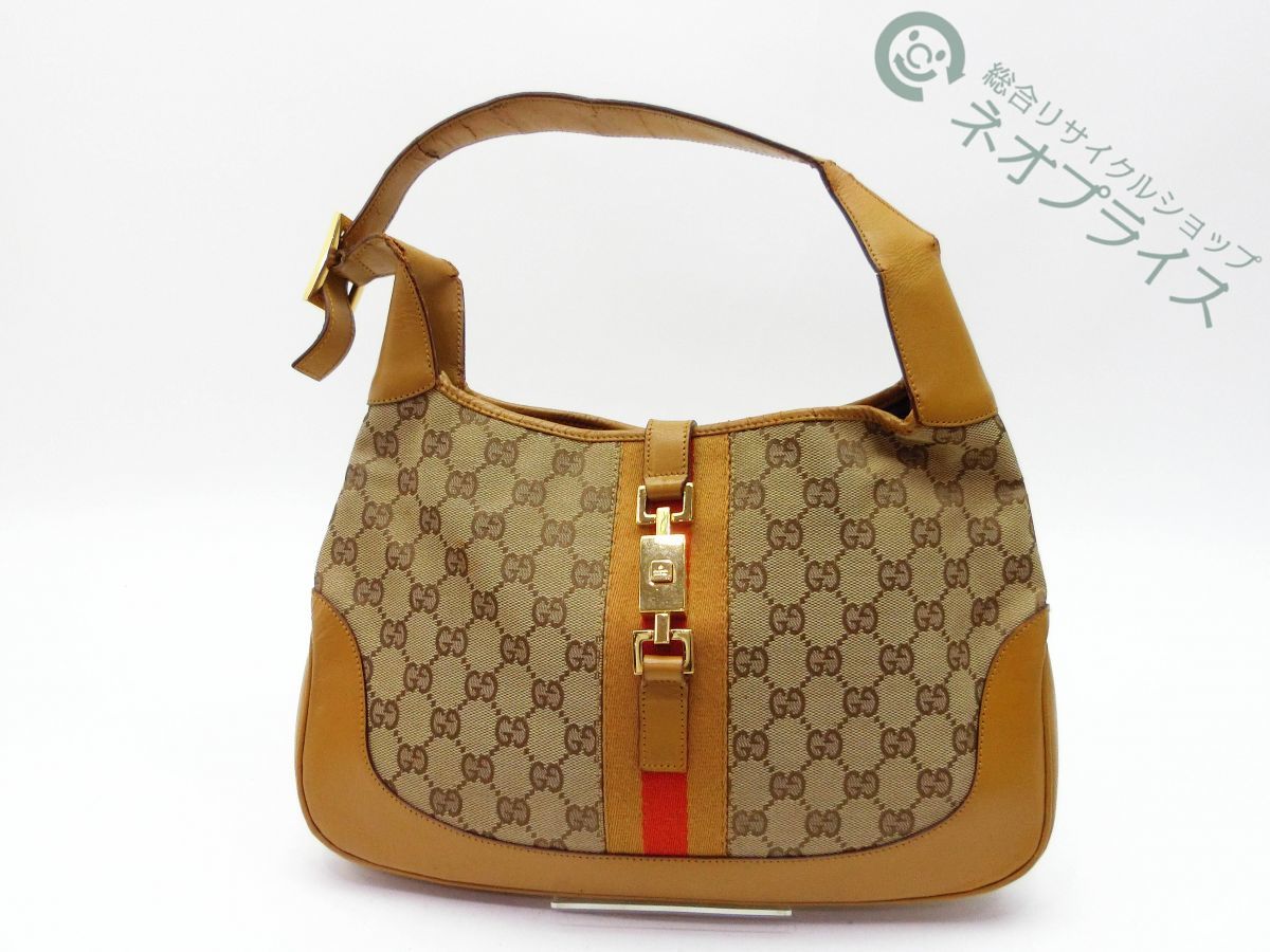 グッチ ジャッキー GGキャンバス サックス白 ハンドバッグ GUCCI