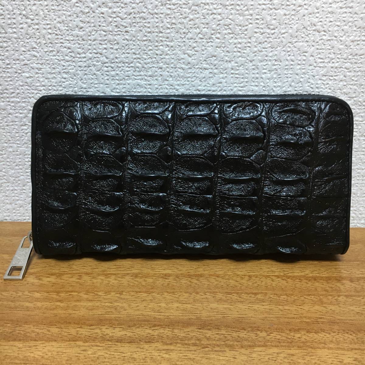 限定SALE，得価 クロコダイル /シャムワニ革☆鰐革 ファスナー長財布 
