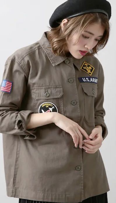 Wego ワッペンミリタリーシャツ ウィゴー女の子 ジャケット フリーサイズ 上着 カーキ色 女性用 売買されたオークション情報 Yahooの商品情報をアーカイブ公開 オークファン Aucfan Com