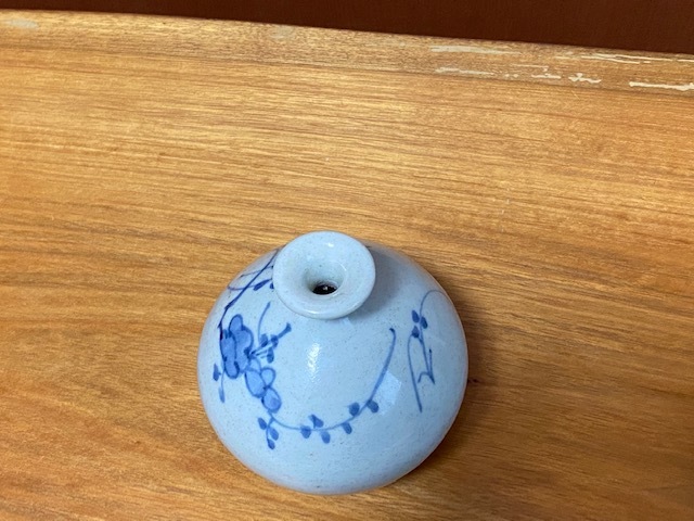 古伊万里 染付 草花文 油壷 江戸時代 CE） | 入蘆花 - 民 初期