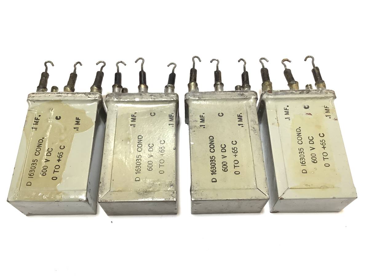 Western Electric　WE D163035 COND　コンデンサー （600V耐圧 .1μF ×２） ４個 （未使用品）