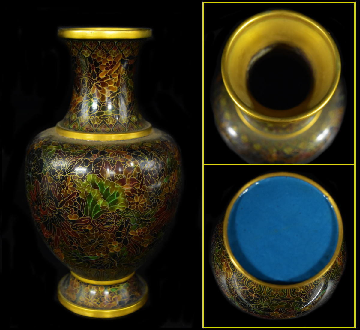 送料無料】七宝焼 花瓶 琺琅彩 景泰藍 古美術 希少良品 煎茶具 唐物 歴史