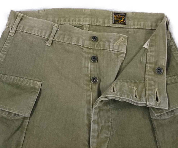 orslow オアスロウ M-43 加工 ヘリンボーン カーゴパンツ カーキ 