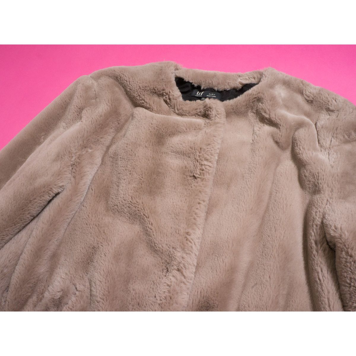ZARA trf collection ファーコート ザラ ベージュブラウン 秋冬 