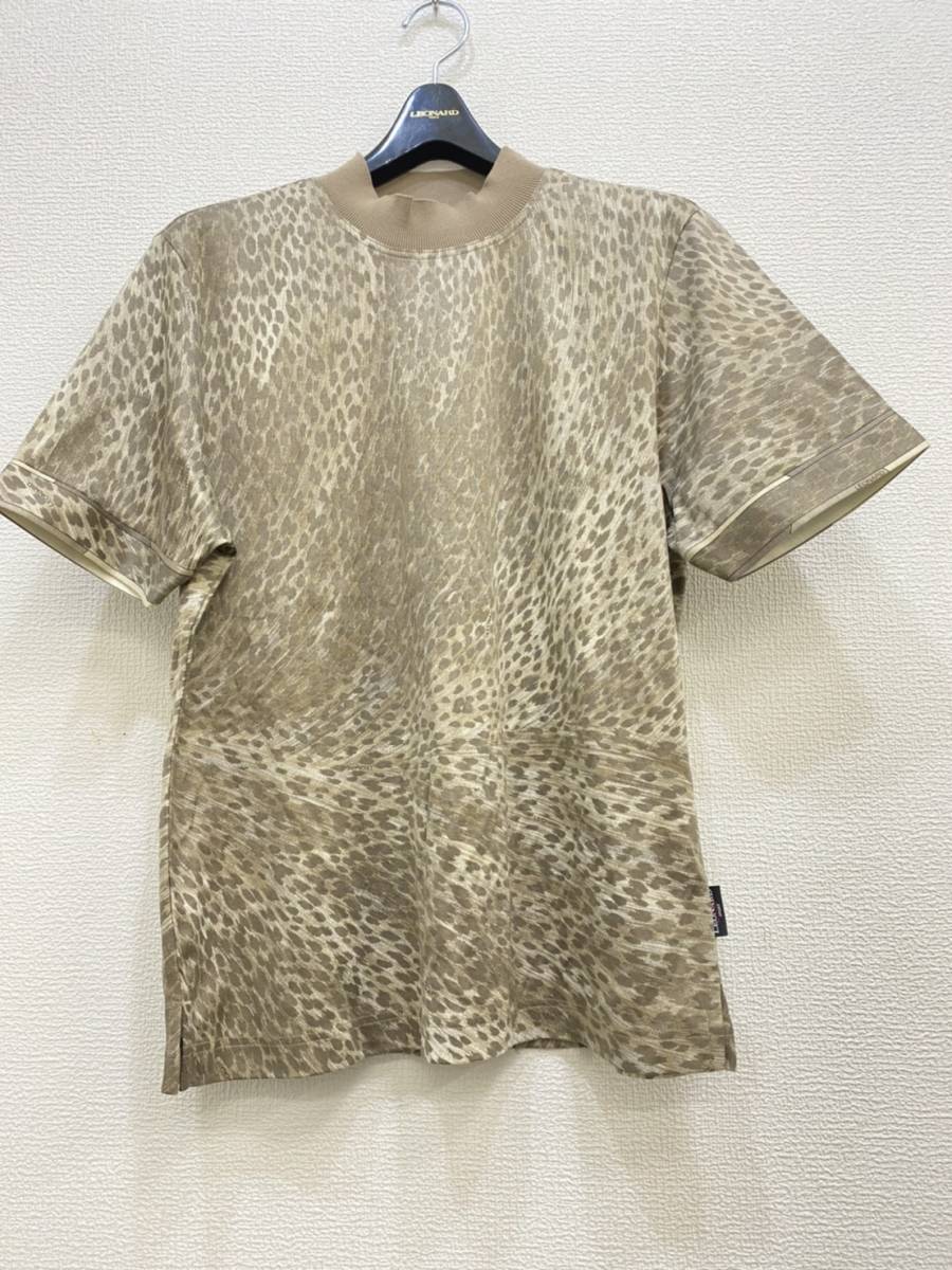 Y5 LEONARD トップス L ヒョウ柄 ベージュ シャツ ブラウス レオナール ブランド レディース トップス 衣類 服 女性 正装 清楚 オフィス