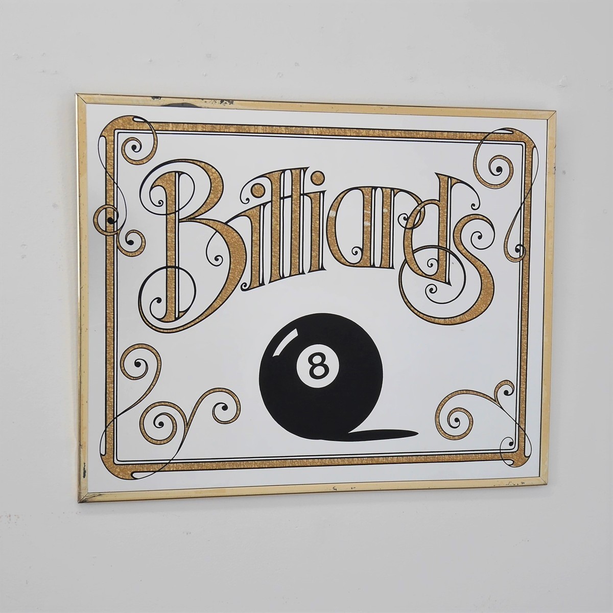 3397 アメリカ ヴィンテージ パブミラー Billards ビリヤード 鏡 看板