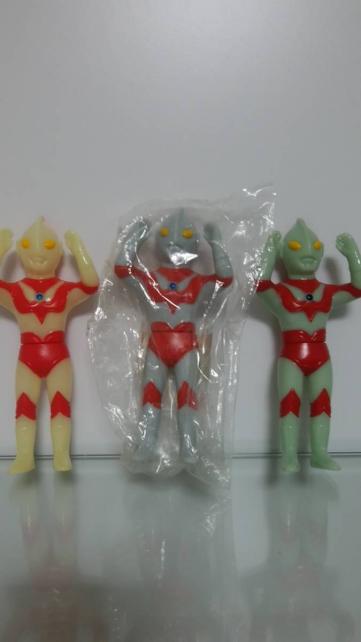 当時モノ、やまなや ブルマァク復刻版帰ってきたウルトラマンミニサイズ3体