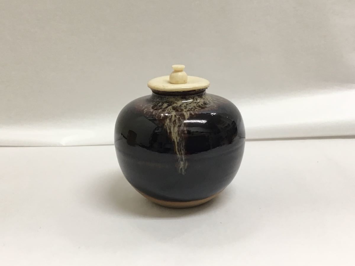 茶道具 京焼 文琳茶入 桶谷定一作 - メルカリ 清水焼 上410 桶谷 桶谷定