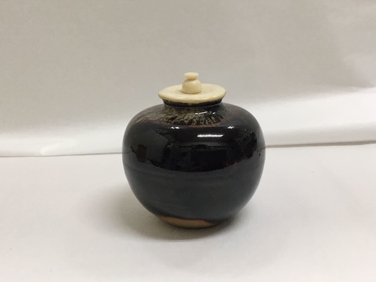 茶道具 京焼 文琳茶入 桶谷定一作 - メルカリ 清水焼 上410 桶谷 桶谷定