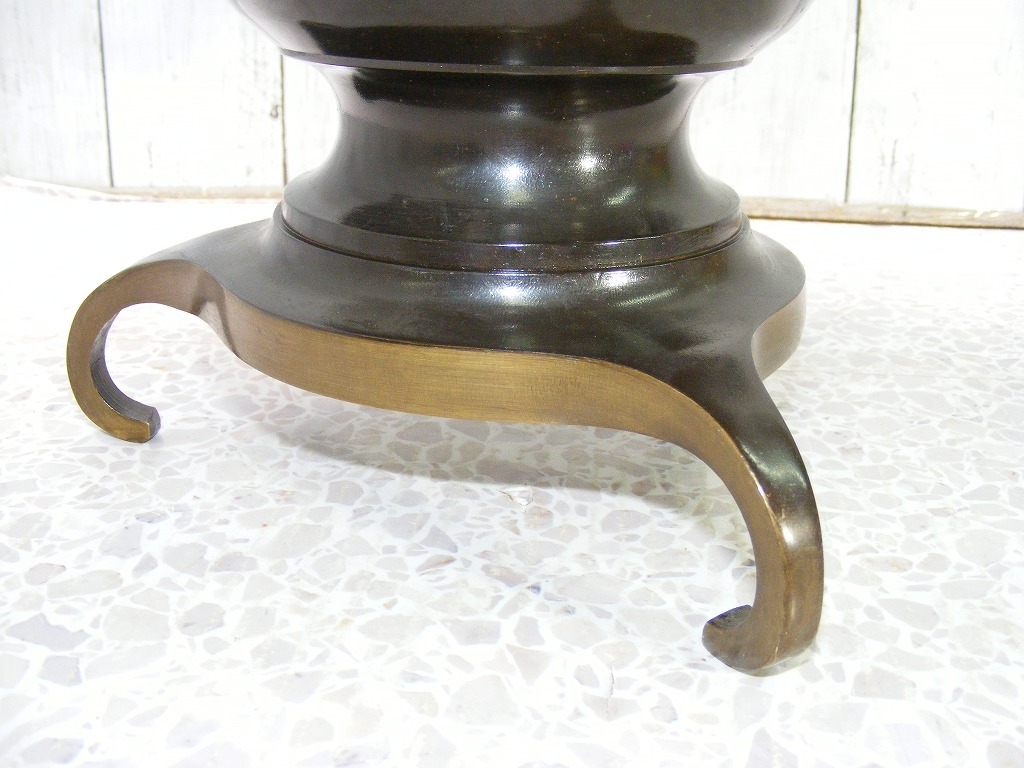 薄端 銅製？ 金属工芸品 花器 花瓶 3足 華道 茶道 生け花 花入れ 和風 