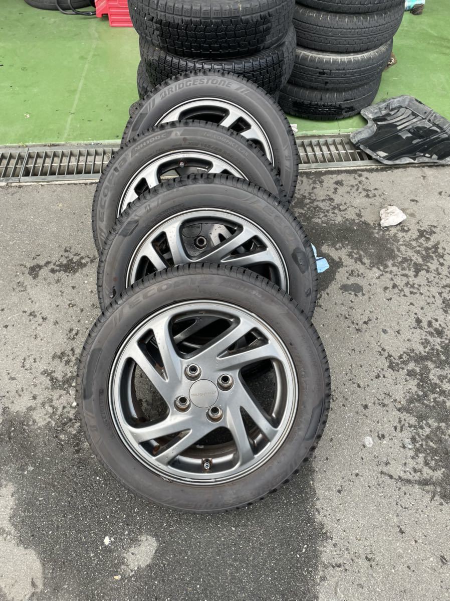 プレオ RS 純正ホイール ENKEI タイヤ2019年バリ山 インサイト取り外し 
