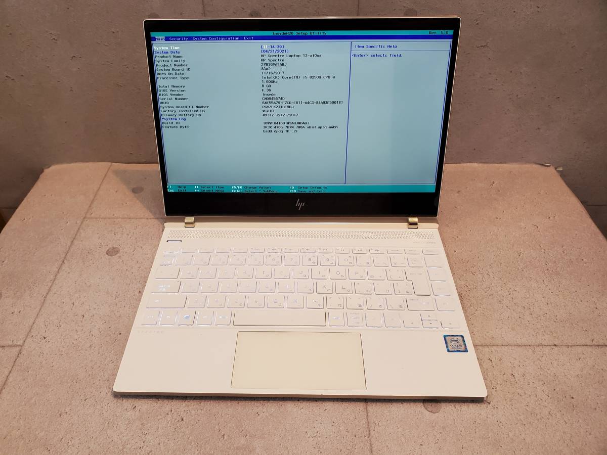 ジャンク＞HP Spectre 13-af0xx Core i5-8250U / SSD無し / 8GB 【公式 