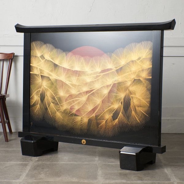 輪島塗 作家物 蒔絵 衝立 間仕切り パーティション つい立 和室 工芸品