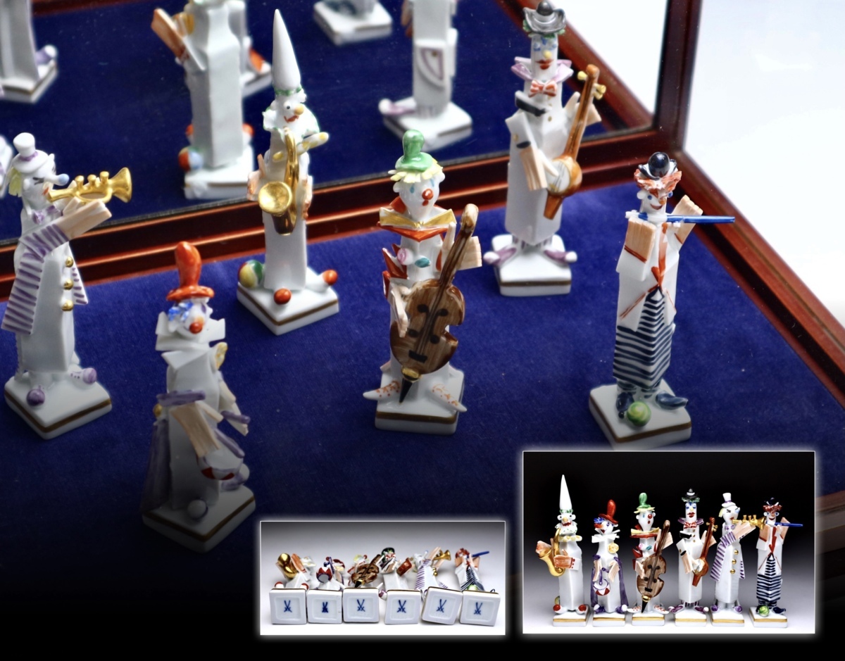 マイセン ピエロの音楽隊 ケース付き / MEISSEN 手ひねり磁器人形 