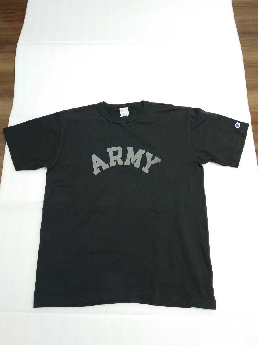 レア　新品！　チャンピオン　T1011　Tシャツ　半袖　ARMY　アーミー　リフレクター　反射　ロゴ　ブラック　アメリカ製　L　希少　BTS チャンピオン T1011 Champion アメカジ おしゃれ 半袖の通販