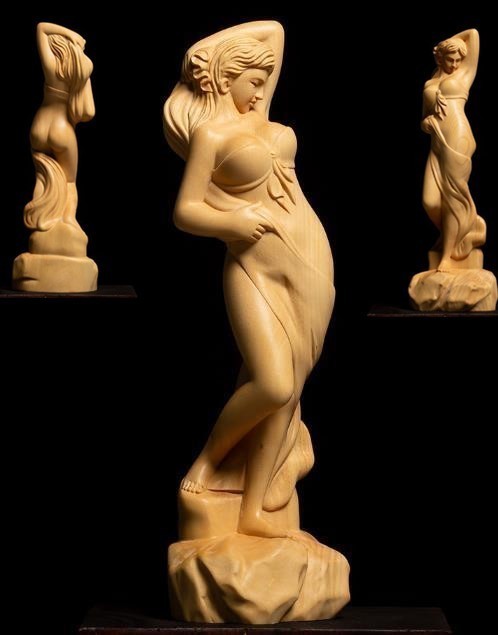 美女　女神　ヌード　セクシー　裸婦像　裸体　木彫り　彫刻工芸品 女神 : 女性像 木製 彫刻工芸品 女性像&frasl;彫刻工芸品&frasl;手作り