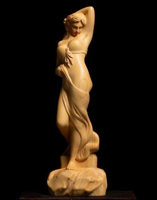 美女　女神　ヌード　セクシー　裸婦像　裸体　木彫り　彫刻工芸品 女神 : 女性像 木製 彫刻工芸品 女性像&frasl;彫刻工芸品&frasl;手作り