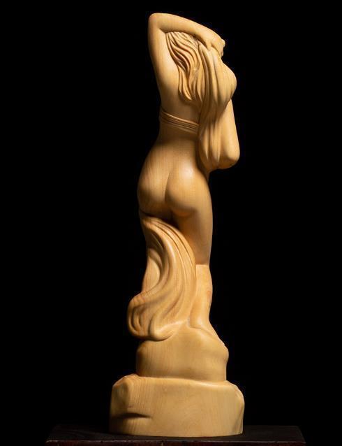 美女　女神　ヌード　セクシー　裸婦像　裸体　木彫り　彫刻工芸品 女神 : 女性像 木製 彫刻工芸品 女性像&frasl;彫刻工芸品&frasl;手作り